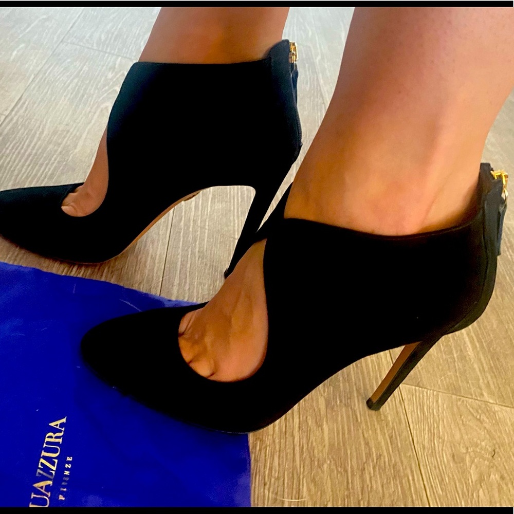 Black Suede Aquazzura heels